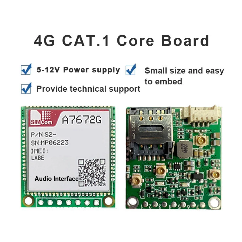 SIMcom A7672SA  A7672E A7672G CAT1 Small size volume Core Board  support Data+voice 1pcs