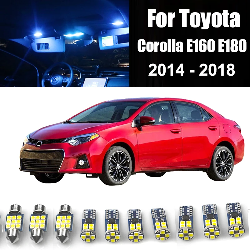 

For Toyota Corolla E160 E180 2014 2015 2016 2017 2018 Car LED Bulbs Interior Reading Lamp Vanity Mirror Trunk Light Accessories