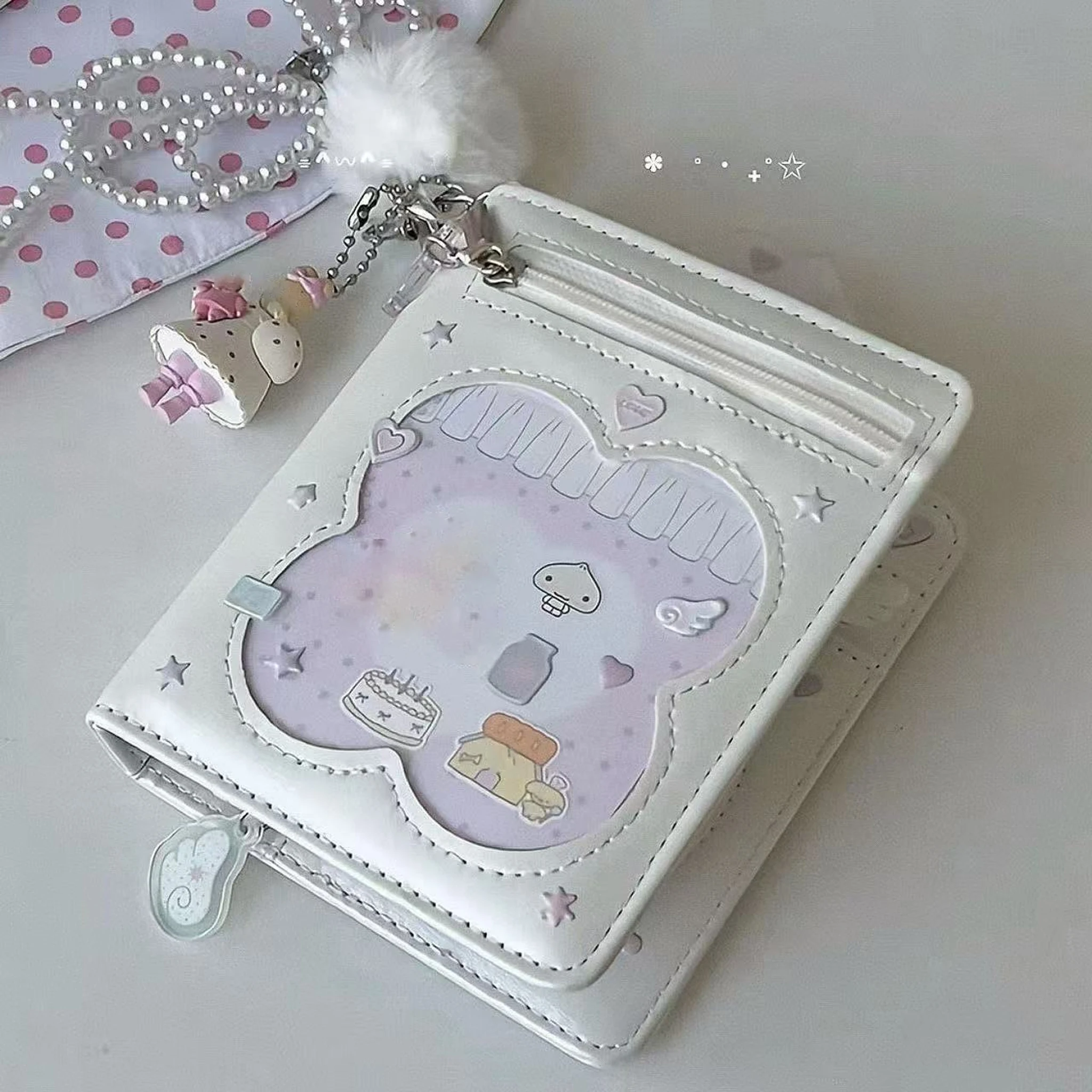 New M5 Transparent Window Leather Manual Niche Retro High Aesthetic Portable Star Chasing Notebook Essential Gift for Learning