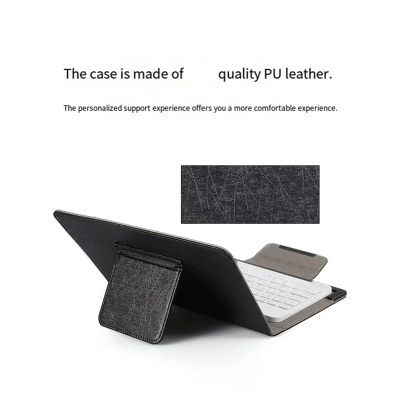 

ABRJ-For Pad 10 Inch Wireless Bluetooth Keyboard PU Leather Case Stand Cover For Tablet For IOS Android Windows