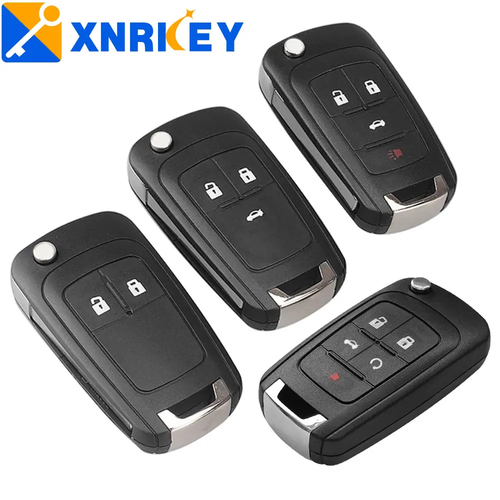 

XNRKEY 10pcs/lot 2 3 4 5 Button HU100 Blade Flip Folding Remote car Key Shell for Chevrolet Cruze Epica Lova Camaro Impala Case