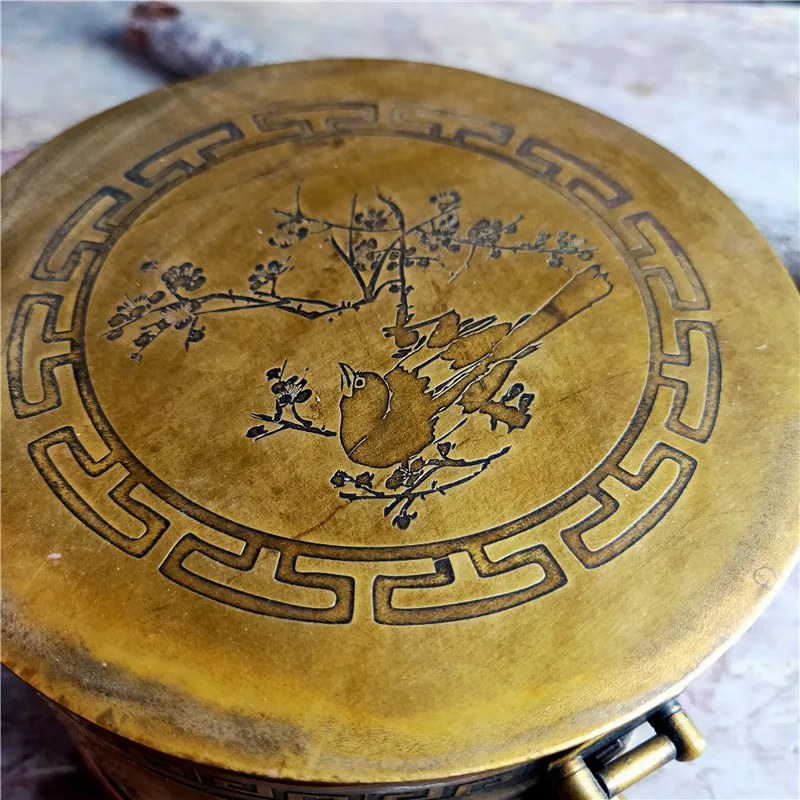 

Ancient lockable jewelry box, copper box 100637, with thick paste, beautiful appearance, appreciation and collection