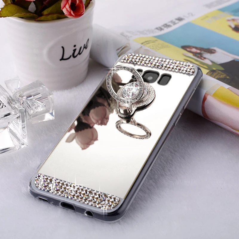 Luxury Diamond Mirror Soft Silicone Case for Samsung Galaxy S23 S24 S9 S10 S20 S21 S25 Ultra Note 20 Note10 Note9 Coque