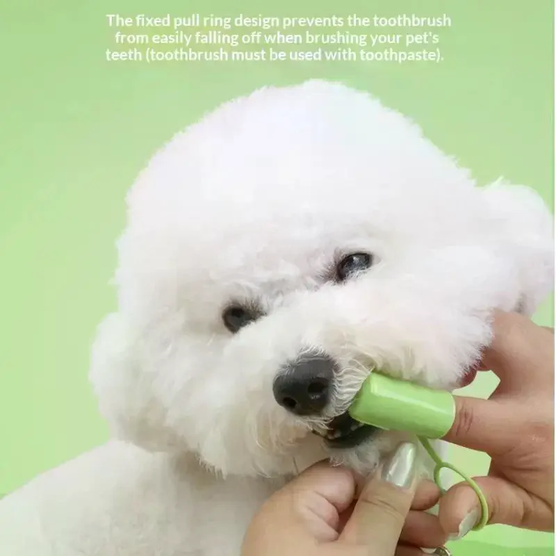 3Pcs Pet Finger Toothbrush Set Reusable Dogs Cats Oral Cleaning Easy To Use Daily Dental Care Brushing Oral Cleaning Tools