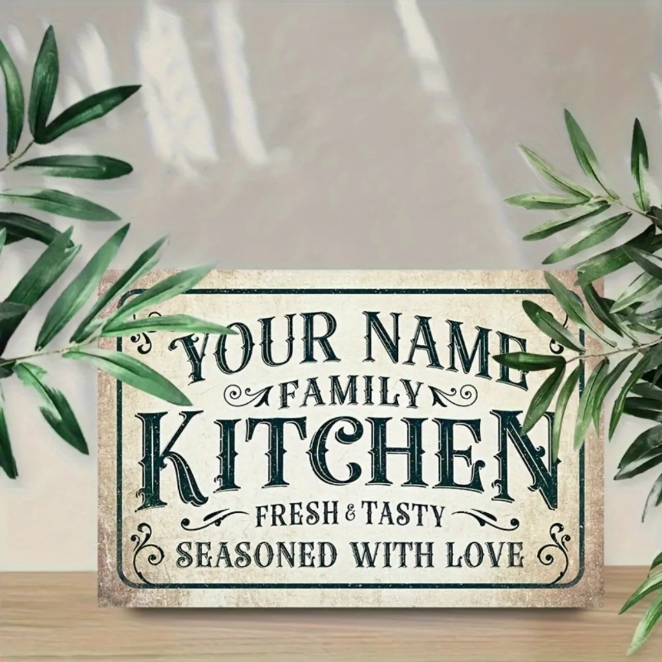 Customizable Personalized Vintage Kitchen Sign - Metal Crafted with Distressed Design.