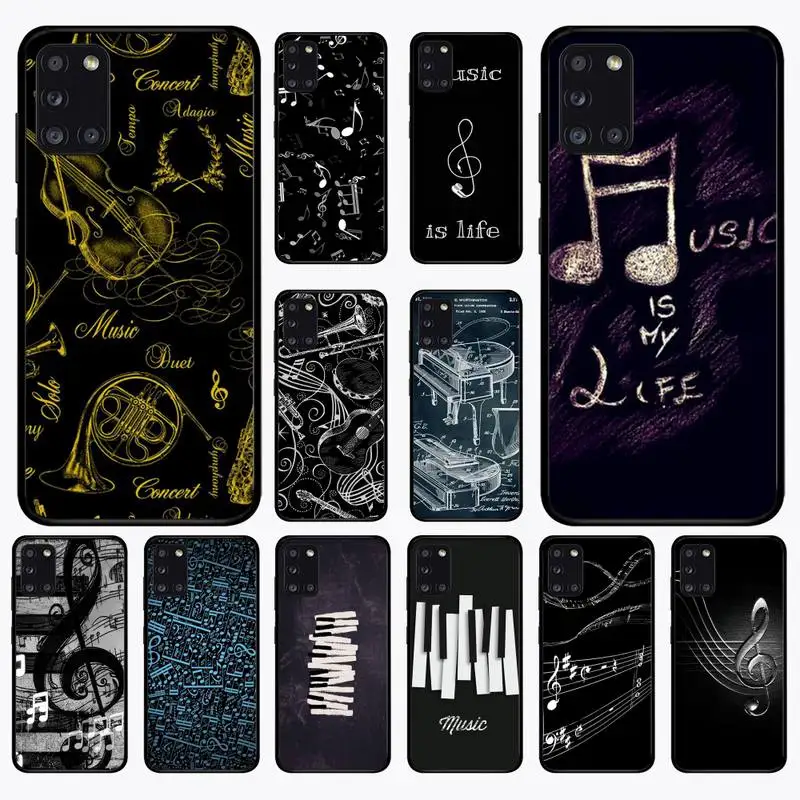 Piano Keys Musical Phone Case For Samsung A 10 11 12 13 20 21 22 30 31 32 40 51 52 53 70 71 72 73 91 13 shell