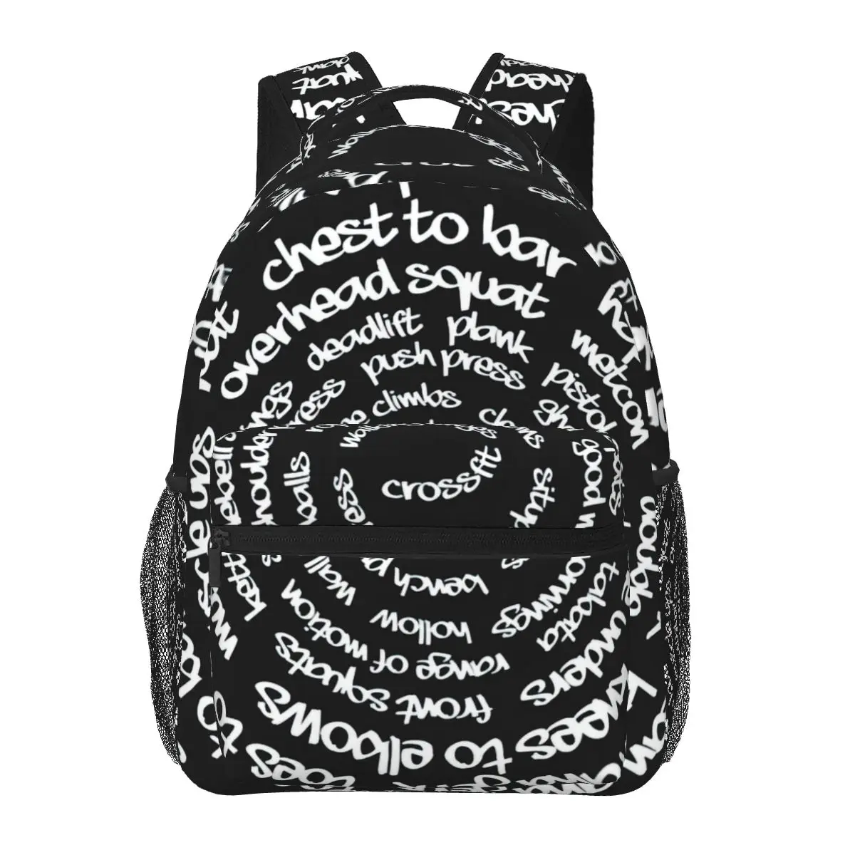 Crossfit Spiral Words Backpack for Girls Boys Travel RucksackBackpacks for Teenage school bag