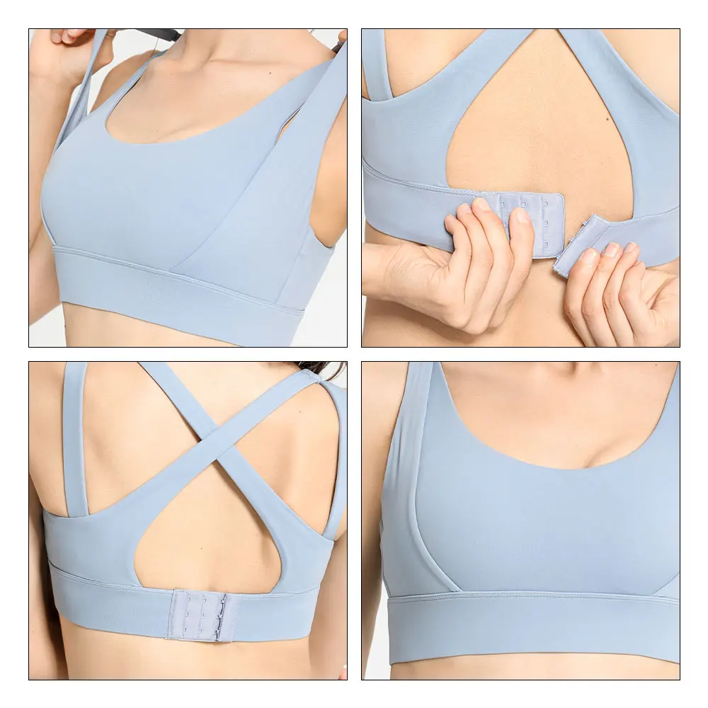 Fake Two Piece Tank Top Woman Gym Fitness Push Up Sport Bras Women Underwear High Elastic Yoga Bra Padded Running Vest Workout