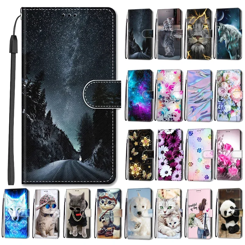 Flower Pattern Flip Case For Samsung Galaxy A35 A25 A55 5G A15 4G A05 A05S A356 Wallet Leather Phone Cases Stand Book Cover BagS