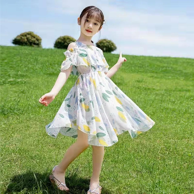 Summer Dress Shoulder Girls 10 12 Years | Summer Dresses Girls 12 Years Old  - Girls - Aliexpress