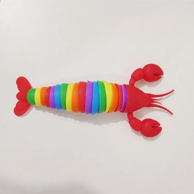 Model Rainbow Large Lobster Caterpillar Children\'s Fun Stress Relief Toys Decompression Toys for Children and Workers Free Time