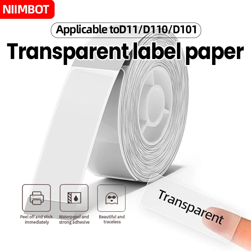 Niimbot D11/D110/D101 ملصقات شفافة ملصقات طابعة الملصقات مقاومة للماء والزيت، علامة سعر السلع في السوبر ماركت #1