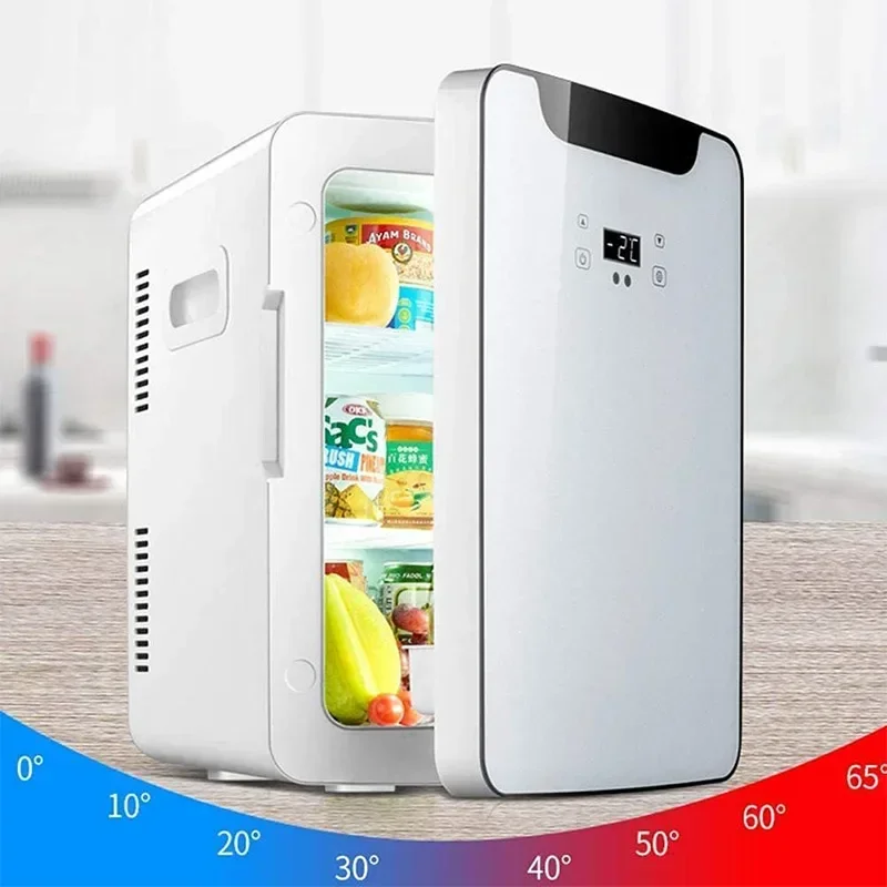 Custom Cute Ac/Dc Mini Portable Refigerador Maquillaje 20 Litre 2 Door Fridges With Digital Temperature Control For Bedroom Dorm