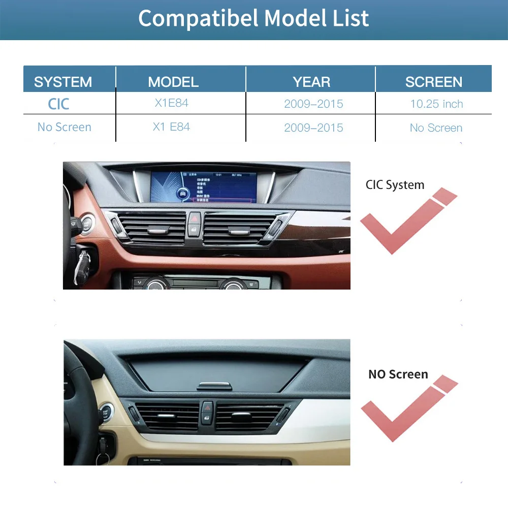 Wireless Linux Carplay Android Car Multimedia Screen X1 E84 CIC Navigation Video Playback Car Radio Screen I Drive