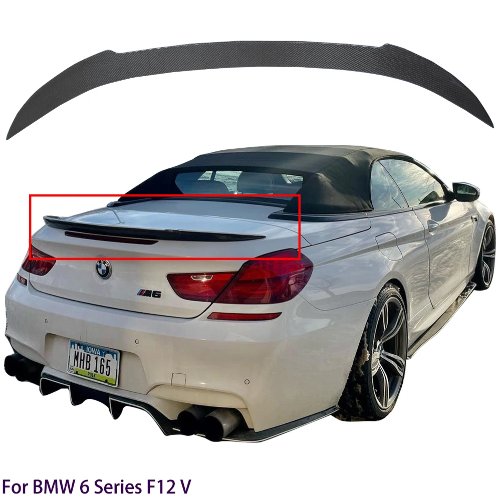 

For BMW 6 Series F12 Convertible 2Door/F12 M6 V Style Carbon Fiber Rear Spoiler Trunk Wing 2011-2018