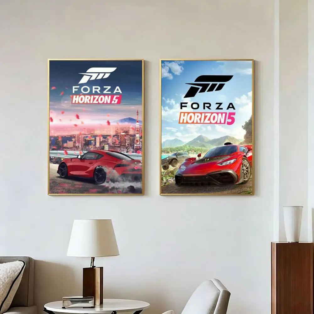 Game Racing Forza Horizon Poster Peel And Stick Wall Art Self Adhesive PP Waterproof Wall Decor Living Room Bedroom Gift