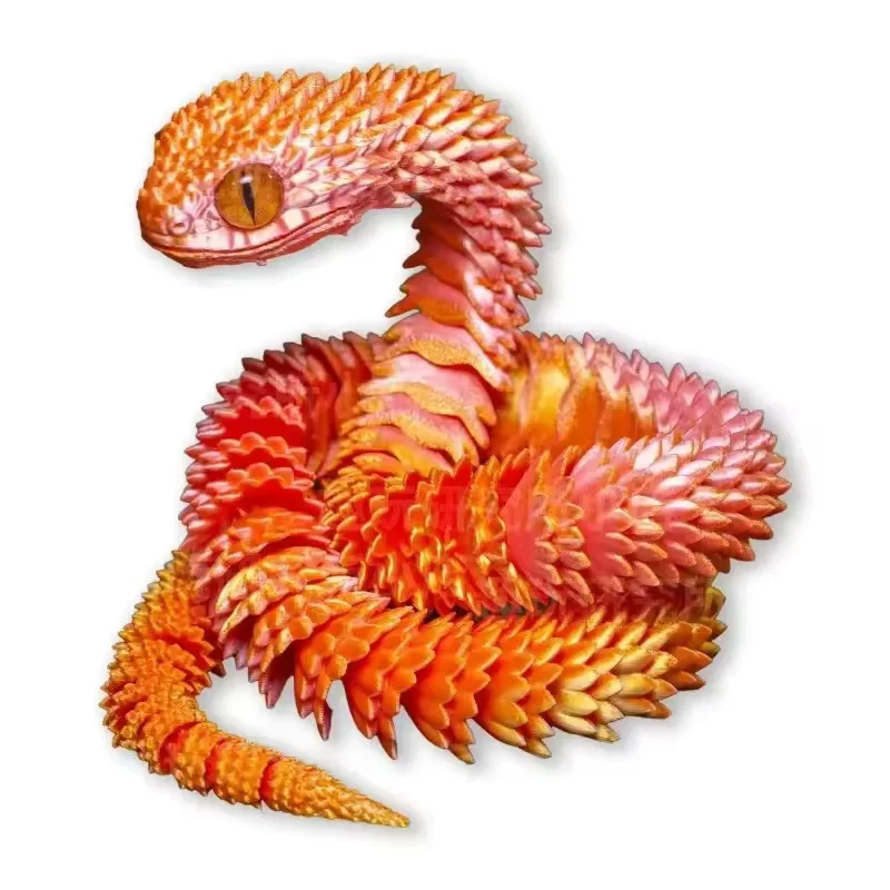 

3D Printed Snake Egg Creative Decompression Snake Mold Movable Rotatable Articulated Desktop Ornament Realistic Animals Kid Toy