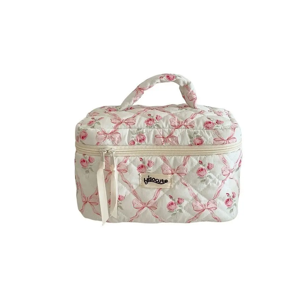 New Large Capacity Bow Makeup Bag Portable Durable Storage Toiletry Bag Multi-function Wear-resistant Wash Bag Travel