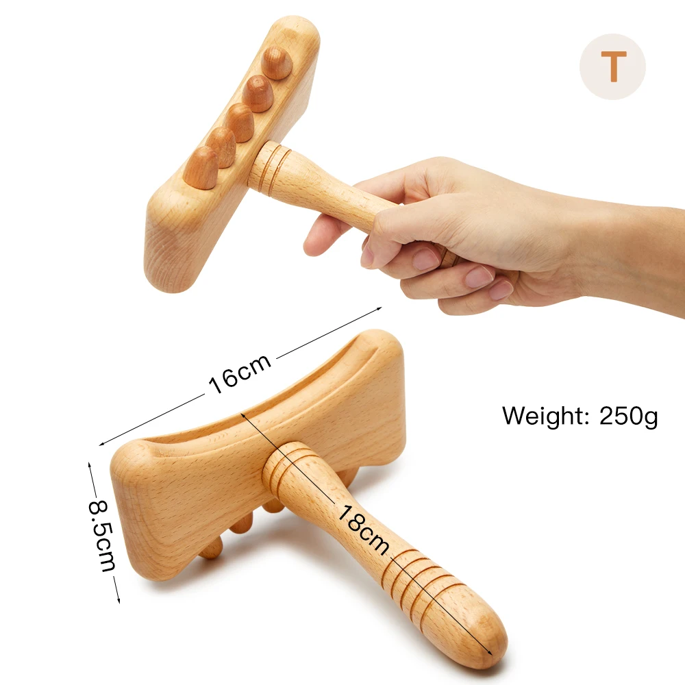 Fitness Roller Wood Therapy Massager Muscle Relax Anti-Cellulite Gua Sha Deep Tissue Relax Massager for Body Face Maderoterapia