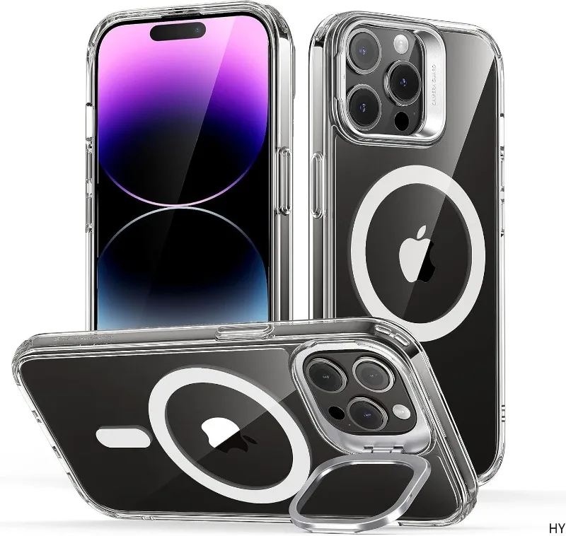 For iPhone 14 Pro Max Case, Compatible with MagSafe, Built-in Camera Ring Stand Magnetic Phone Case for iPhone 14 Pro Max