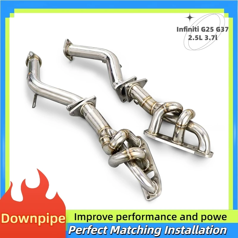 For Infiniti G25 G37 2.5L 3.7L 2010-2018 racing exhaust Stainless steel system high-performance exhaust manifold header Downpipe