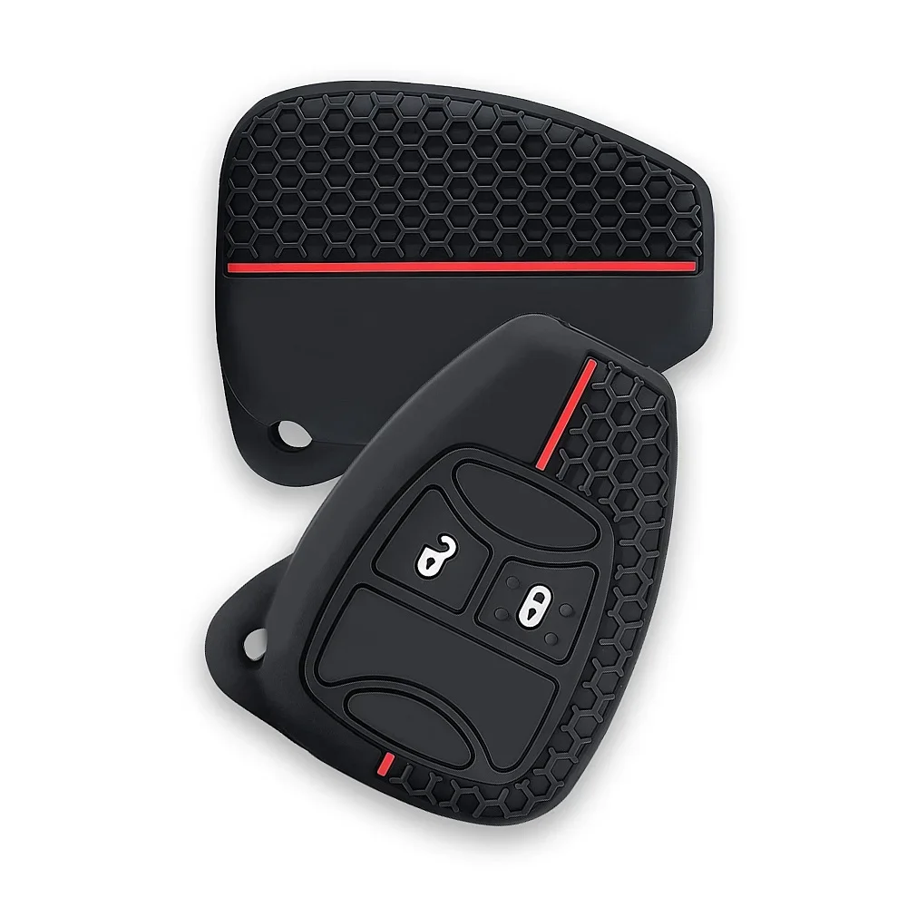 2 Buttons Silicone For JEEP Commander Grand Cherokee Liberty Wrangler Compass Patriot Car Key Cover Case Skin Protector Keychain