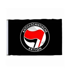 Antifascist Action Flag, Polyester Hanging Banner, Printed Home Outdoor Decoration, 90x150cm