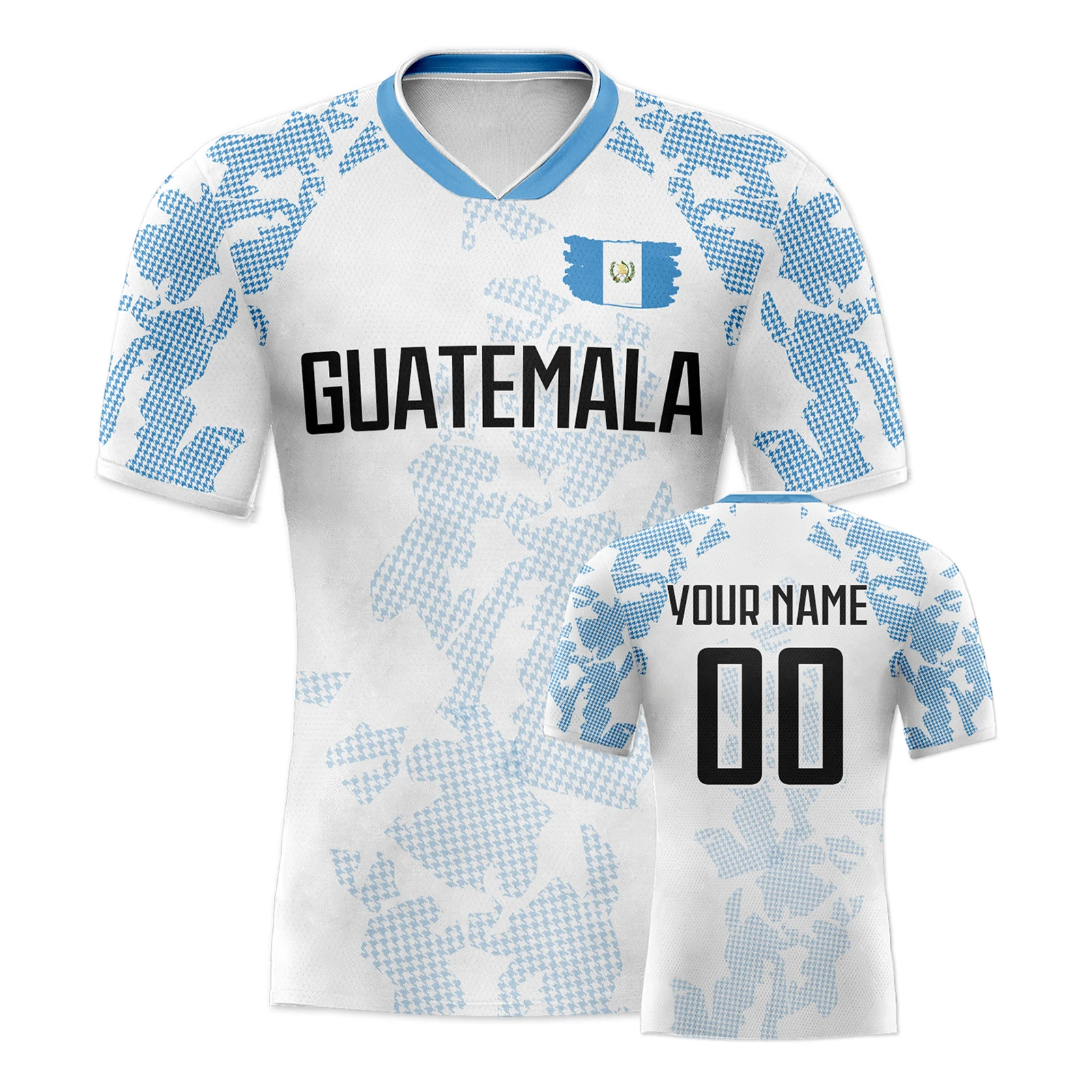 Customized Guatemala Soccer Jersey Personalized Name Number, National Team Football Shirt Flag Design for Men Kid Women
