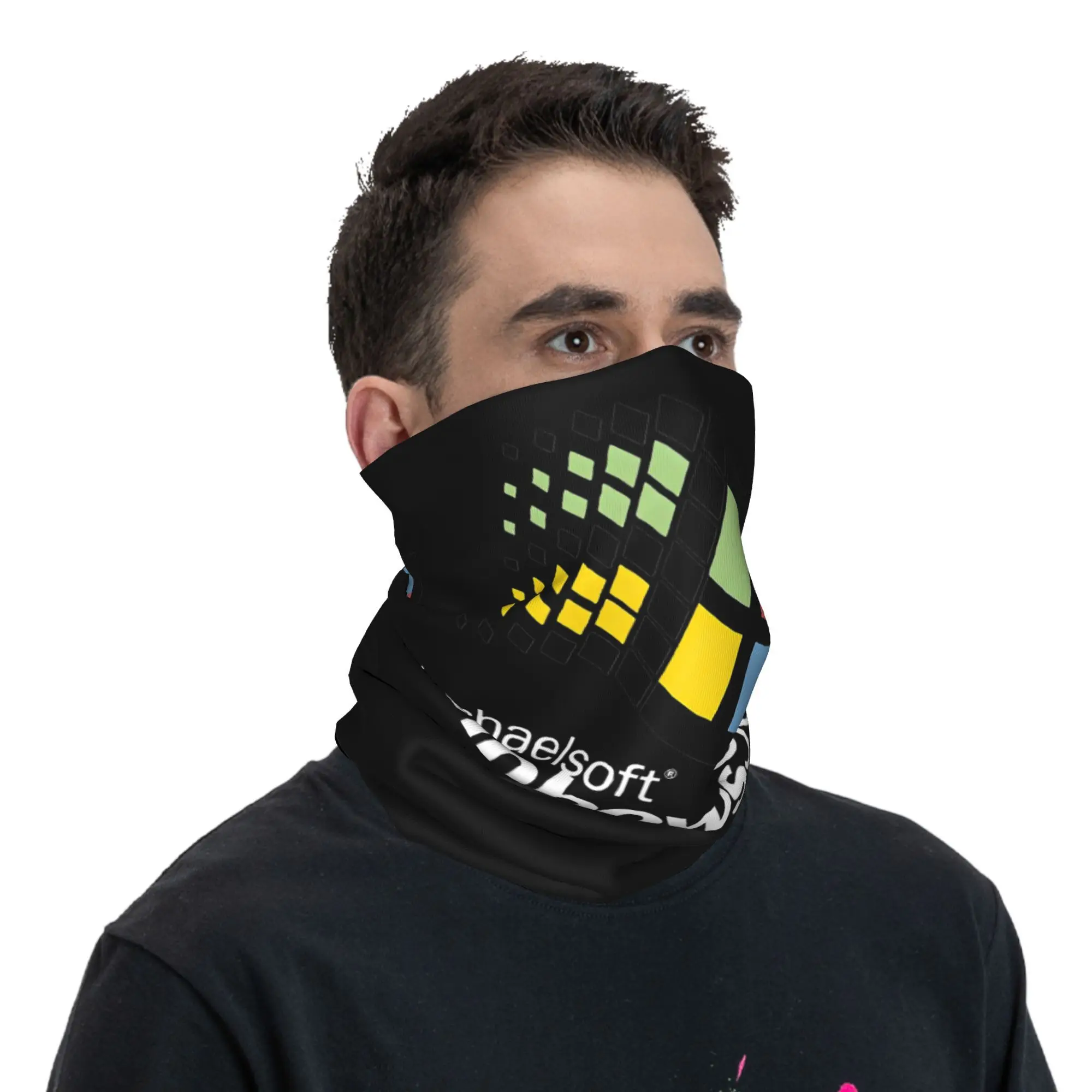 Windows 95 Geeks Nerd Mesh Bandana Copricollo Stampato Wrap Mask Sciarpa Passamontagna multifunzione Escursionismo Pesca Unisex Adulto
