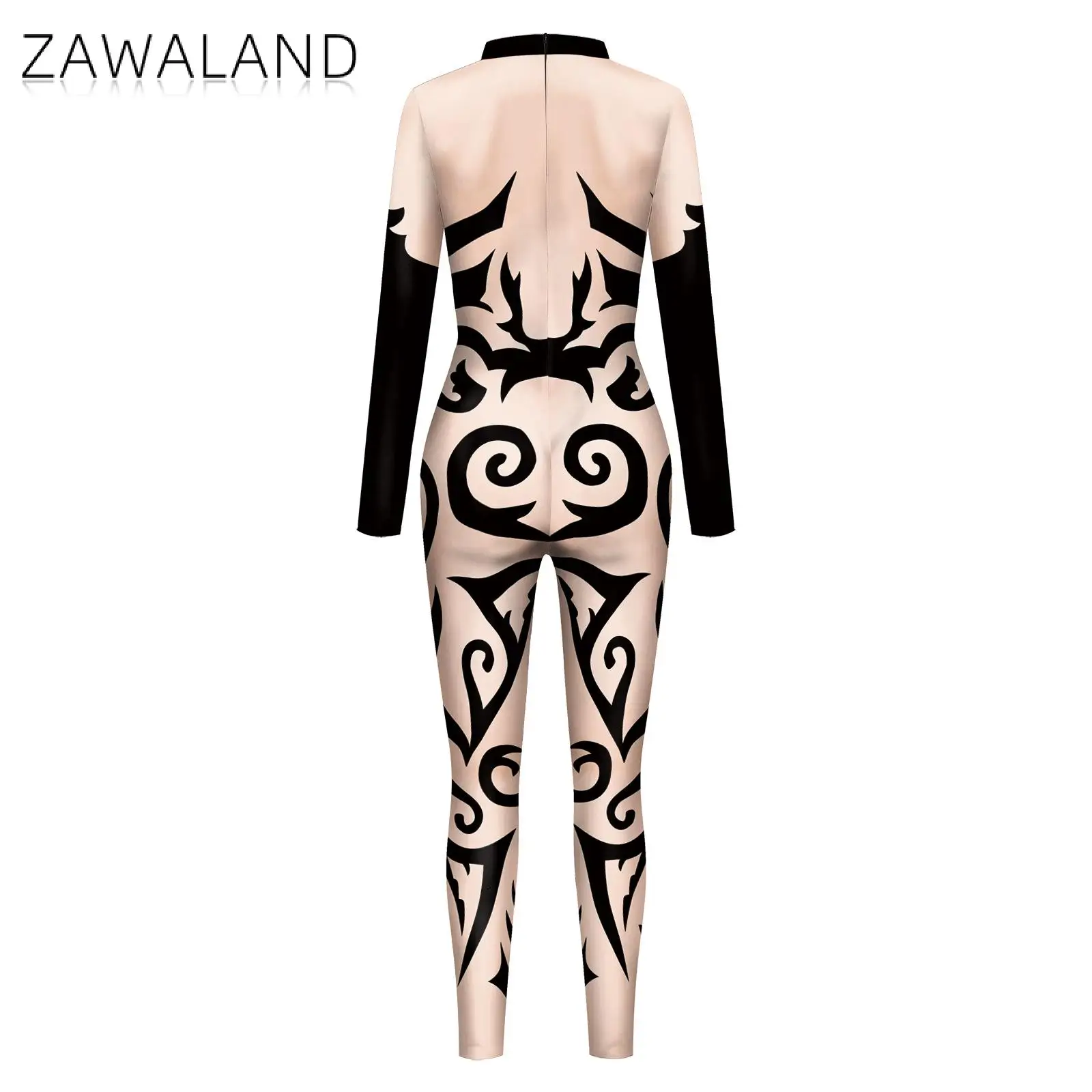 Zawaland Drag Queen Zentai Bodysuit for Women Sexy Jumpsuit Carnival Purim Festival Cosplay Costume Fashion Show Party Outfit
