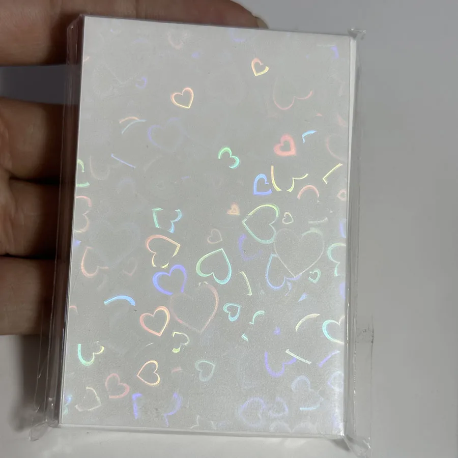 SKYSONIC 50pcs Kpop Card Sleeves 61x91mm 20C Heart Bling Holder For Holo Postcards Top Load Films Photocard Game Cards Protector