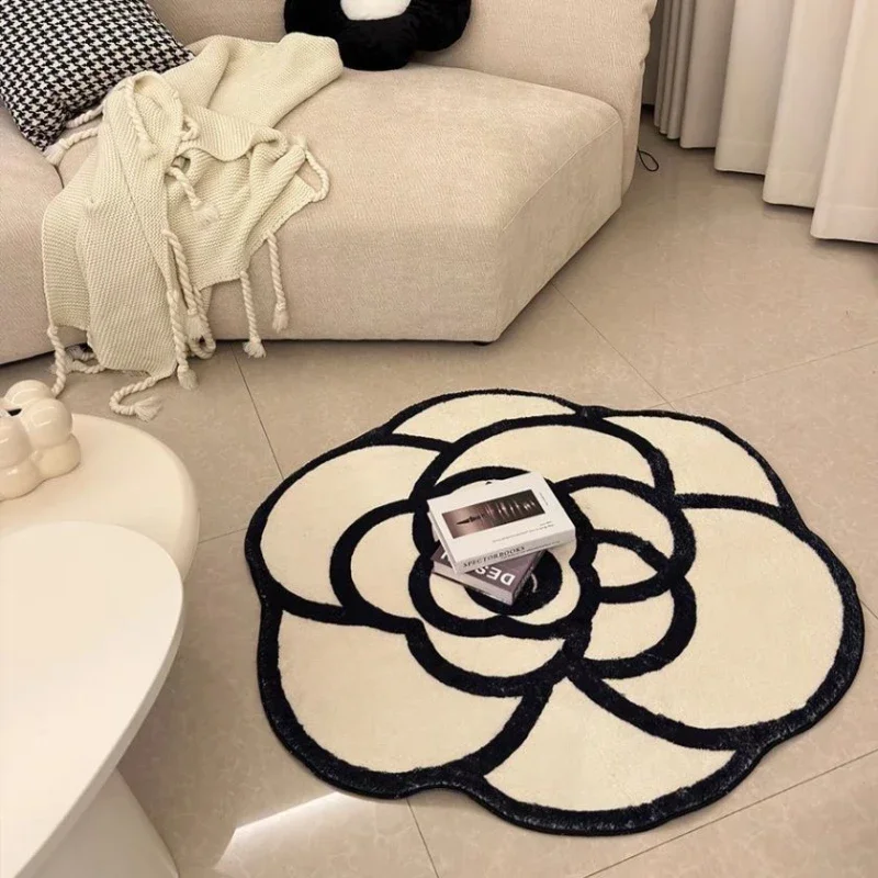 

Luxurious Faux Cashmere Irregular Round Mat, Living Room and Bedroom Rug