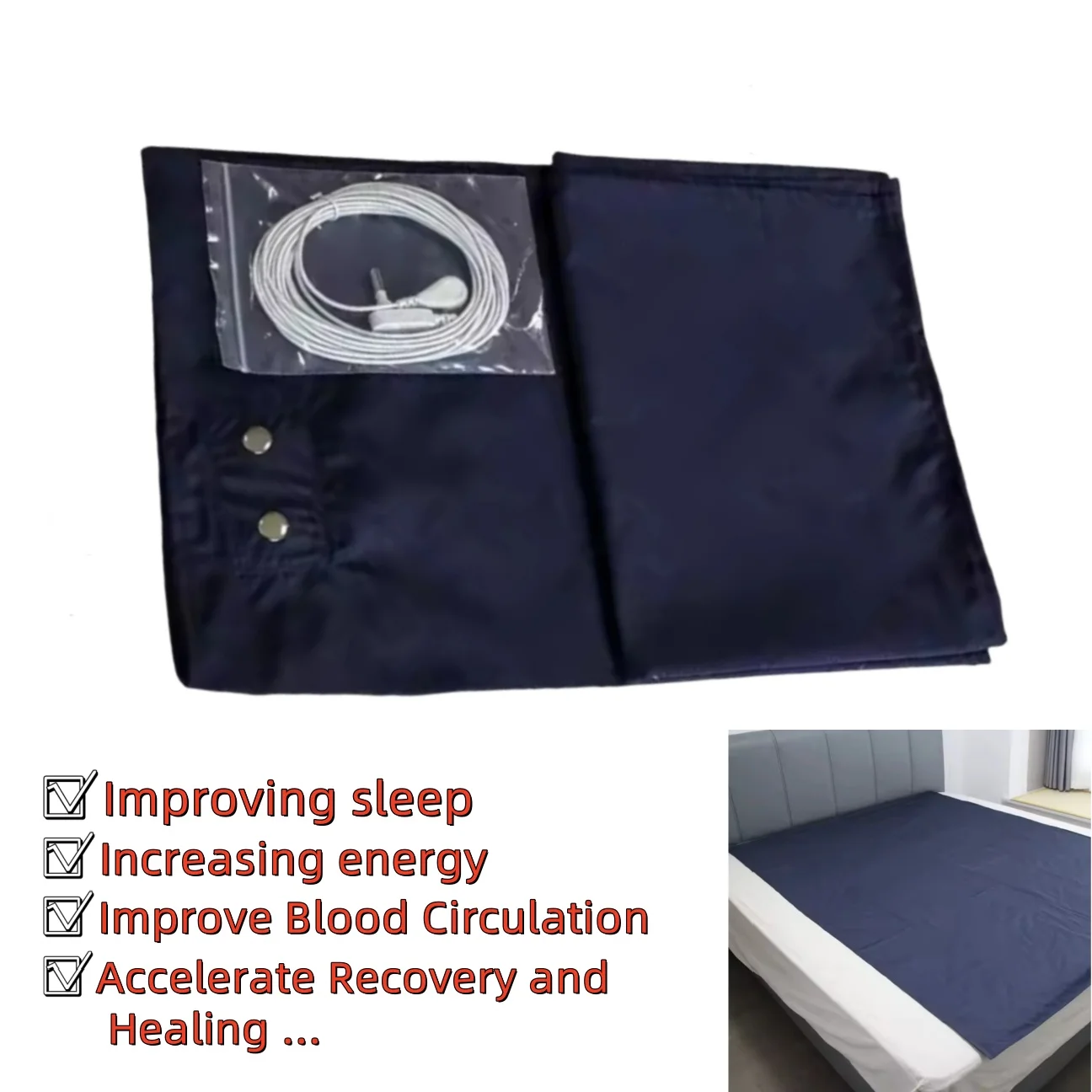 

Metallic Fiber Conductive for Earthing Bed Sheet Mat Anti-ESD Faraday Cage for Radiation Protection Plain Style for Hospital Use