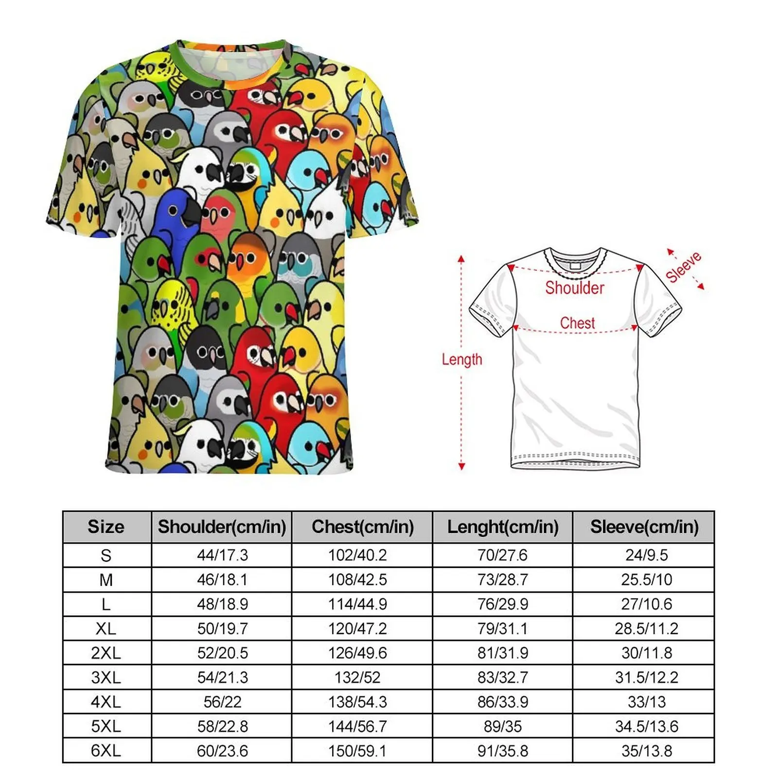 Oversized T Shirt Summer Classic Bird Squad T-Shirts Too Many Birds Funny O Neck Tee Shirt Men Novelty Design Top Tees
