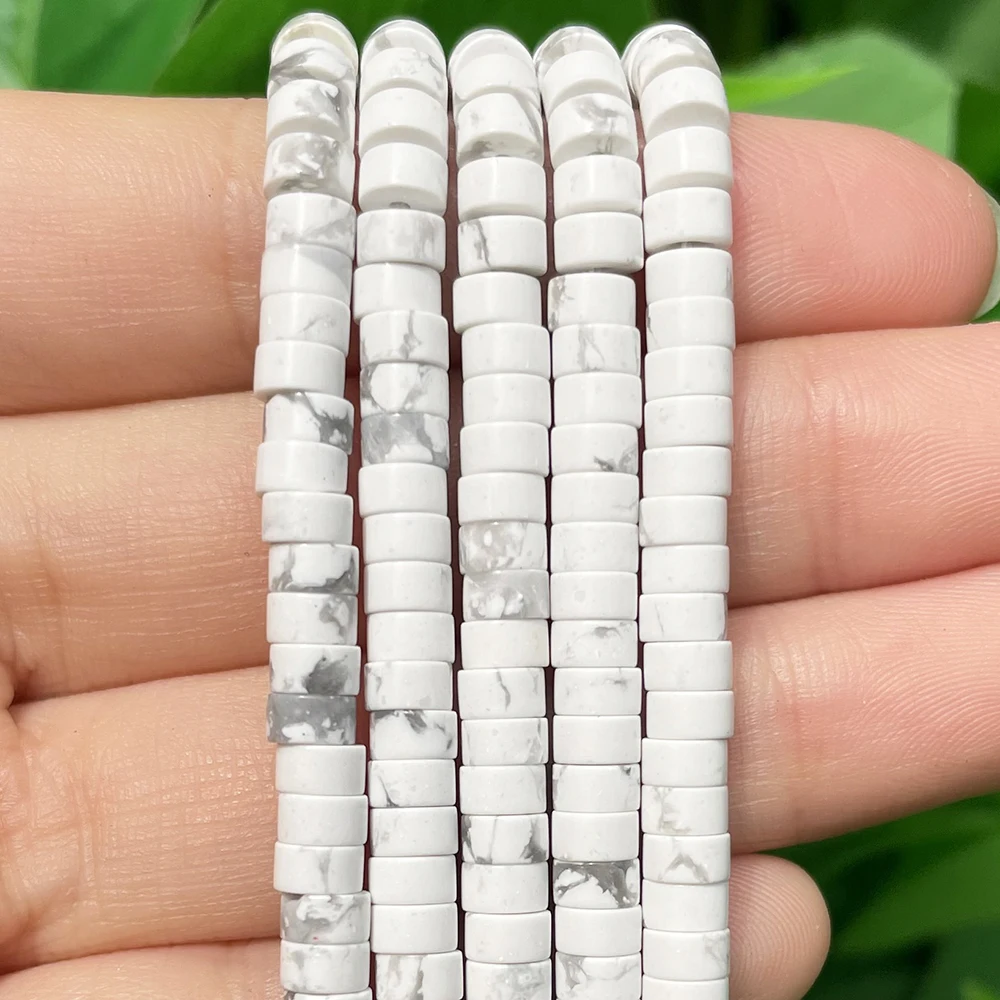 Natürliche Türkis-, Quarz- und Lapislazuli-Rondell-Abstandsperlen 4x2mm Flache Runde Scheiben-Steinperlen für Schmuckherstellung DIY Armband – Detail 9