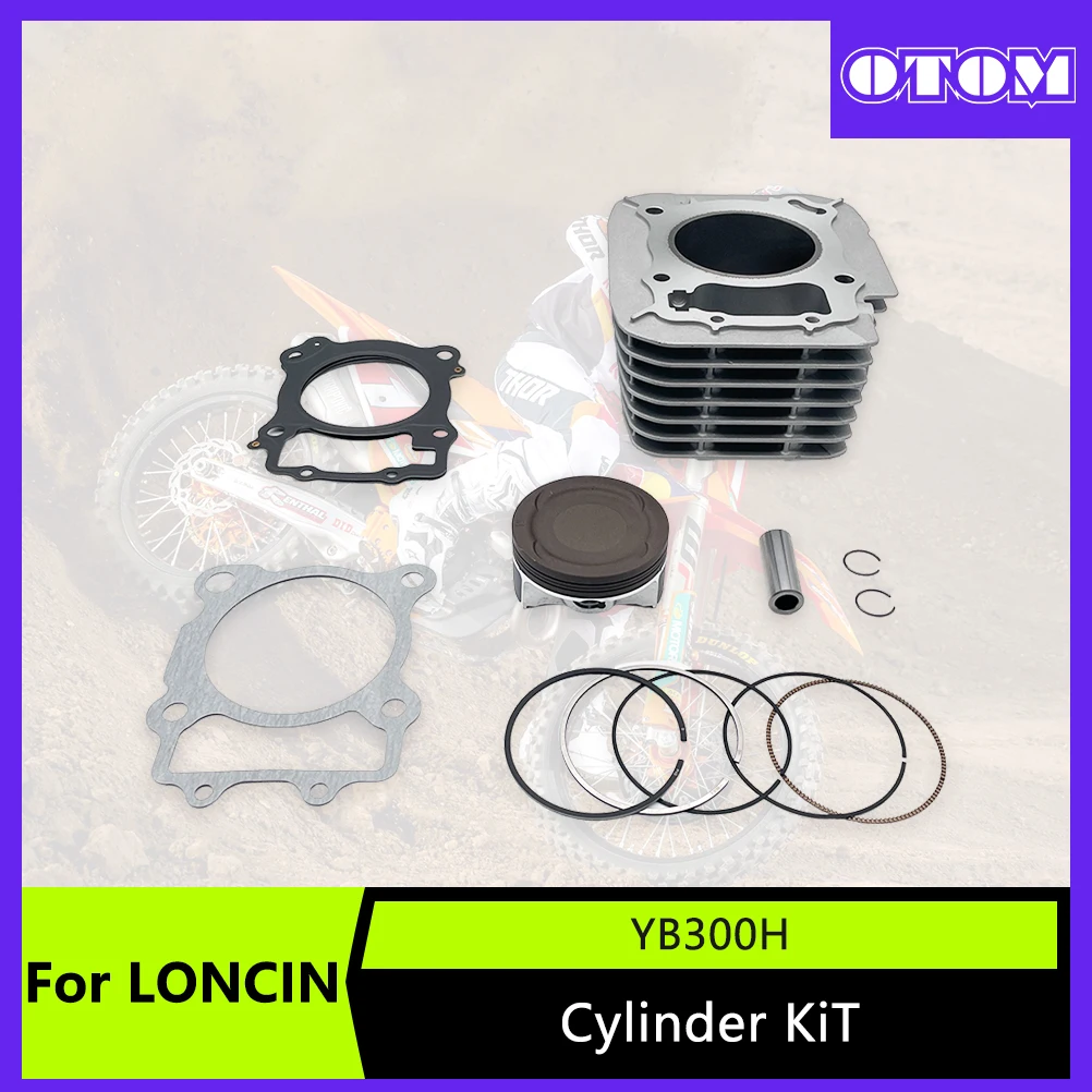 

OTOM Motorcycle Engine Cylinder Kit for LONCIN YB300H Cylinder Block Cylinder Gasket Piston Ring Kit KEWS HENGJIAN Engine Parts