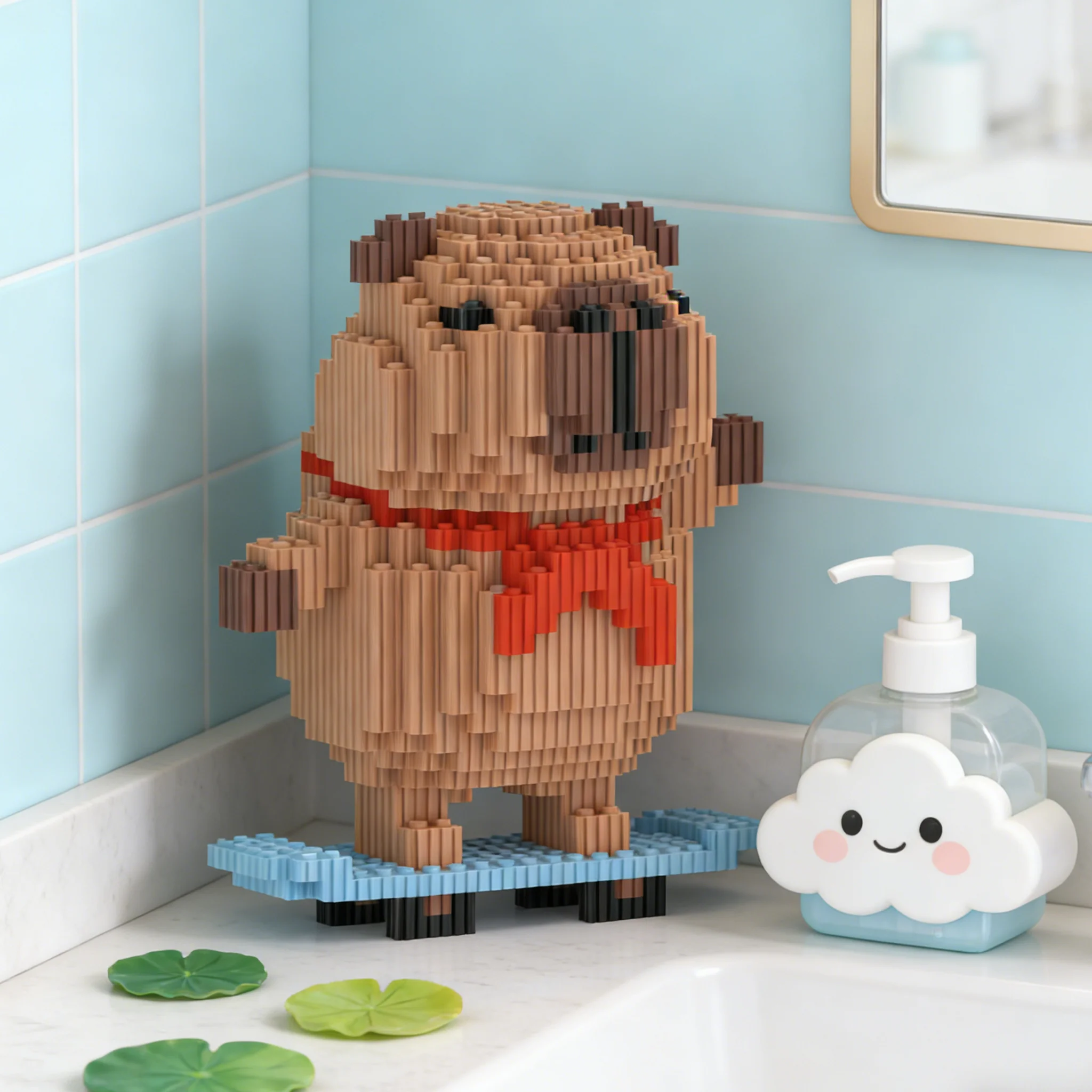 

Cute Capybara Building Blocks DIY Micro Particle Assembly Toys Kawaii Animal Desktop Ornament Creative Collectible Figurine Gift