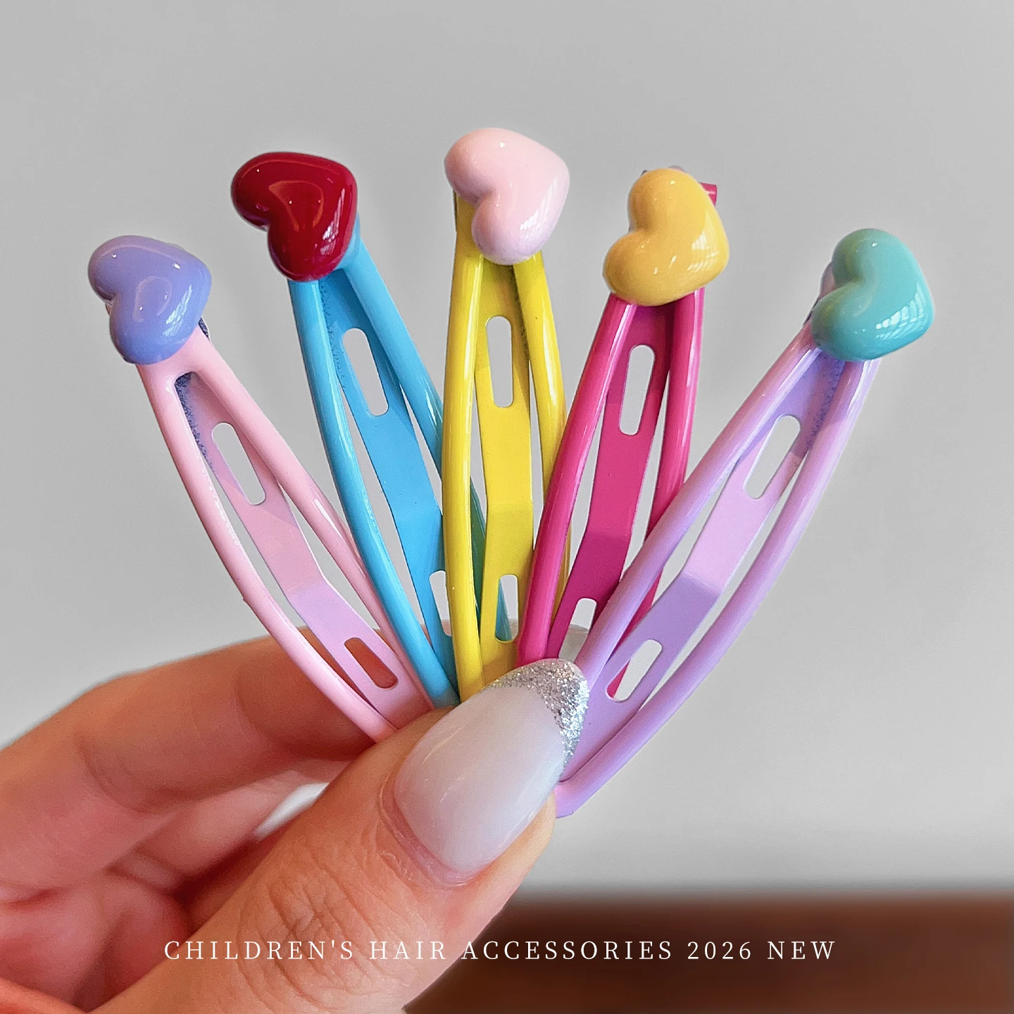 New 5pcs/set Candy Color Heart Flower Ball Snap Hair Clips 2026 Korean Macaron Alloy Hairpins For Women Girls Kids Toddler  Gift view 2
