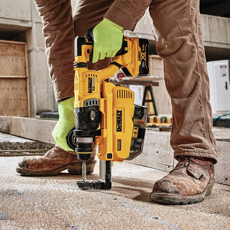 DEWALT DWH205DH Dust Extractor for DCH263 SDS Rotary Hammer D-Handle 1-1/8-Inch HEPA Cannister Durable High Capacity Extractor