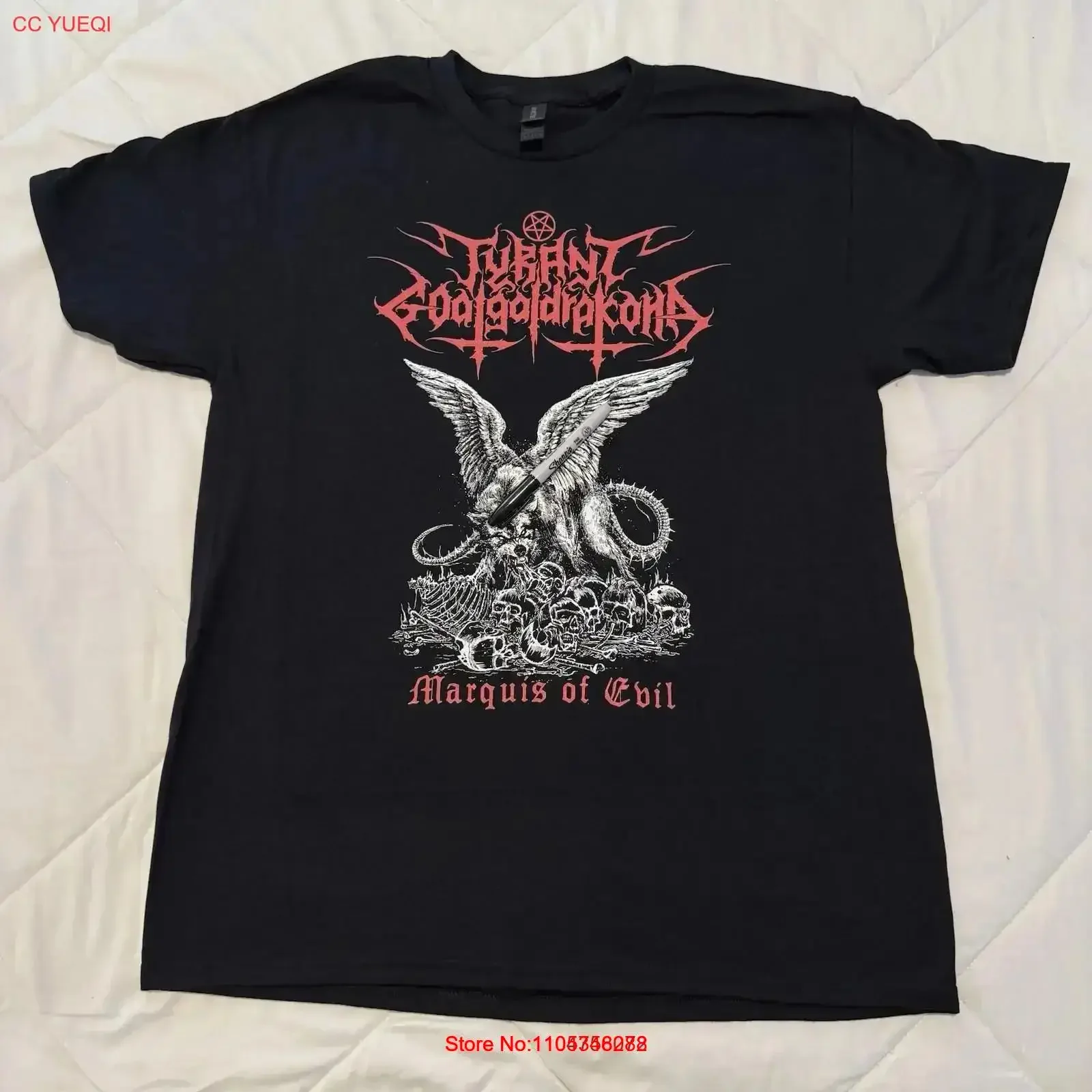 TYRANT GOATGALDRAKONA Marquis Of Evil T-shirt L Inquisition Urfaust Empyrium vintage Lavé Extensible Streetwear vintage
