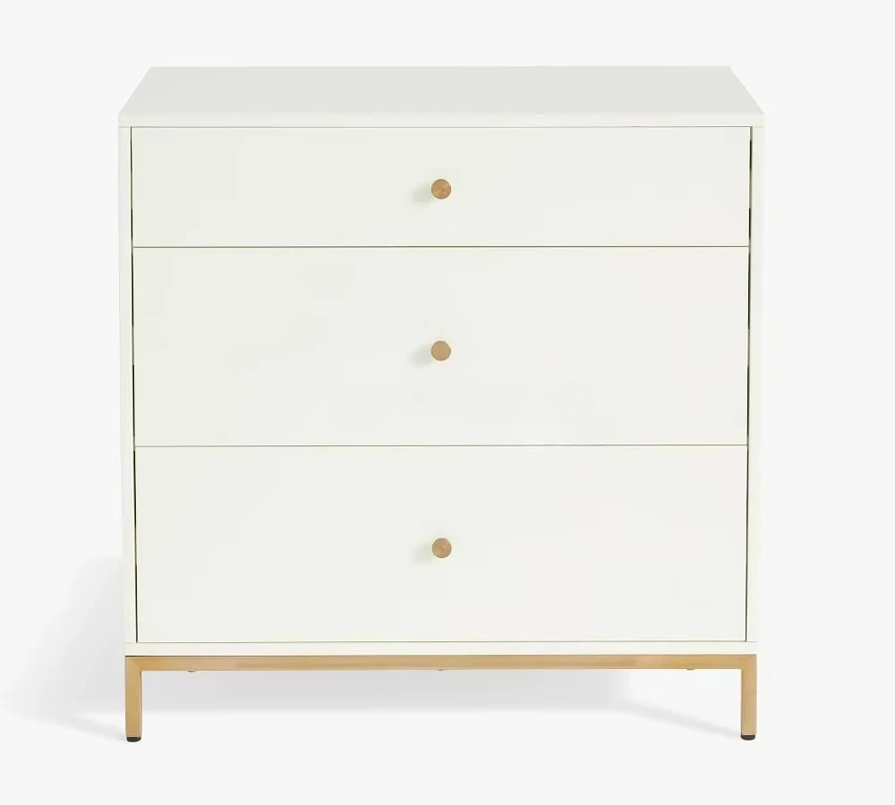 xx-Wooden Solid Wood Dresser ,American Style Bedroom Furniture Set, French Contemporary Dresser, With Metal Base Oak 3-dra*