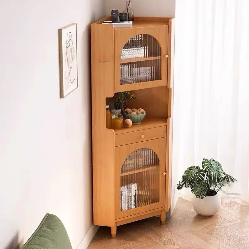 غرفة معيشة، خشب متين، خزانة زاوية، جانب طعام، مثلث، خشب كرز، متعدد الوظائف، تخزين #1