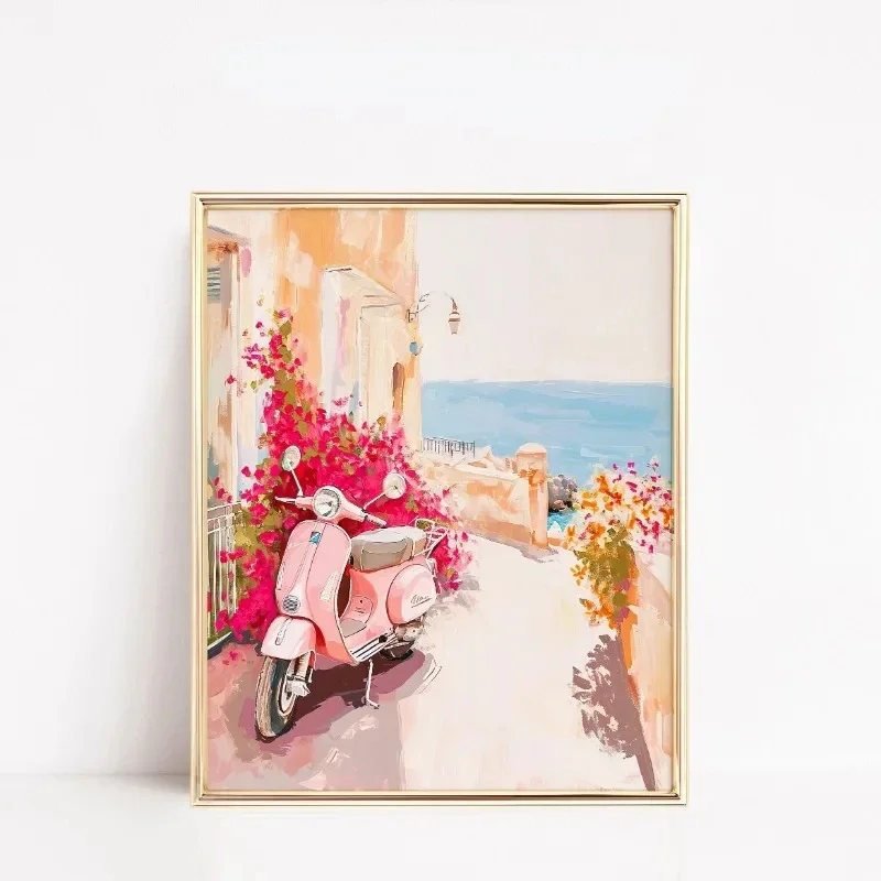 1pc Unframed Pink Style Art Poster Cowgirl Hat Disco Ball Dessert Trendy Travel Bow Canvas Painting Wall Prints Picture Dorm Hom - view 3