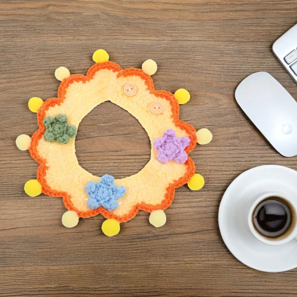 

2pcs Pet Collars Adjustable Knitted Cat Dog Neck Choker Yarn Crochet Small Puppies Cats Comfortable Fashion Accessories