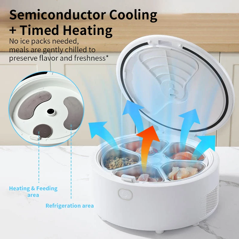 وعاء تغذية الطعام الرطب للقطط الذكية للتبريد والتحتر النشط مع كاميرا مراقبة التفاعل الصوتي للتحكم عن بعد في التطبيقات