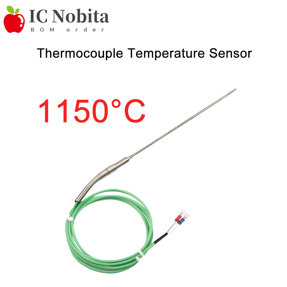 

Thermocouple Temperature Sensor Probe Flexible Armored Cable -50-1150°C for Engine High Temp Furnace Kiln Industrial Pyrometer