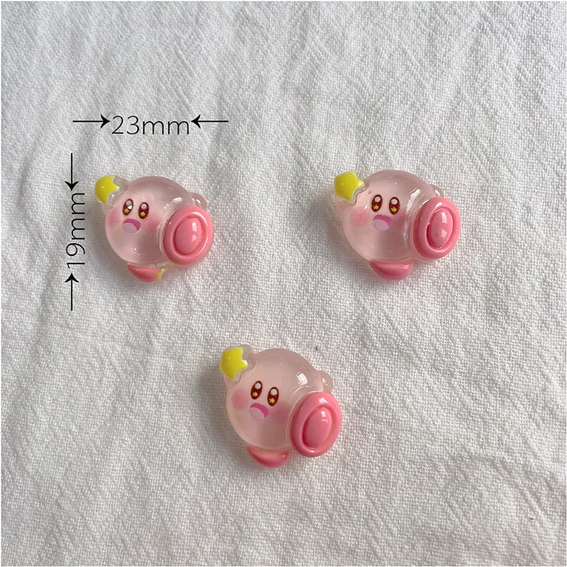 1/30pcs Ice-transparent Kirby 2cm Resin Charms Cute Cartoon DIY Parts for Hair Clips Jewelry Accessories view 4
