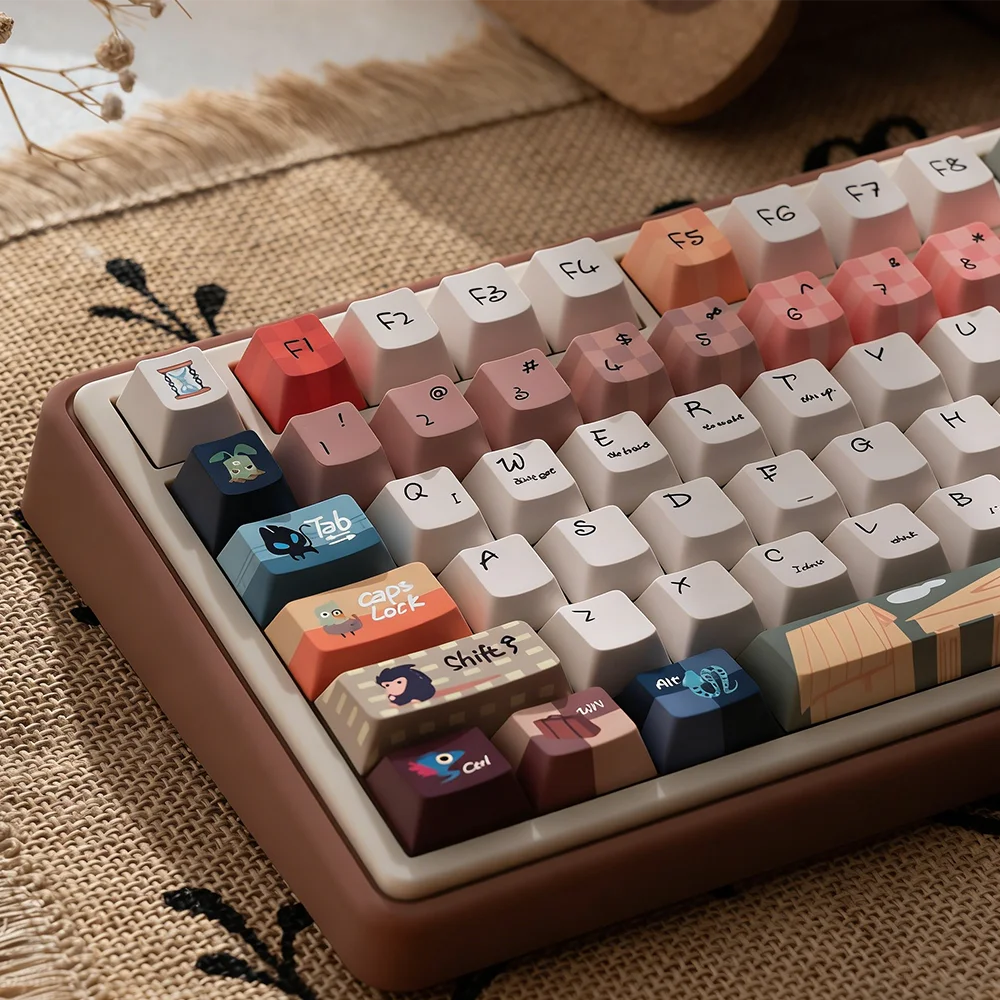 Magical Animal Theme Keycaps MOA/Cherry Profile Dye-Sublimation PBT Key Caps for 64/68/84/75/87/104 GMK67 Mechanical Keyboard