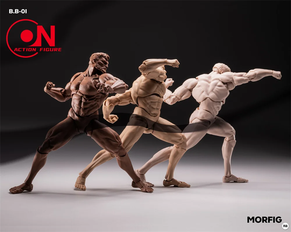 1/12 MORFIG Super Mobiele Mannelijke Spierlichaam met 7 Paar Handen Wit/Geel/Zwarte Huid 6.7 inch Mannelijke Soldaat Action Figure Body