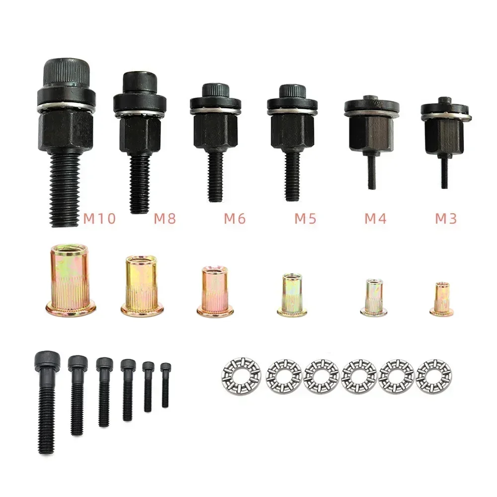 Hand Rivet Nut Head Gun Part Simple Installation Nuts Riveter Tool Head Optional Model Threaded Rivet Nut Gun Drill Adapter Tool